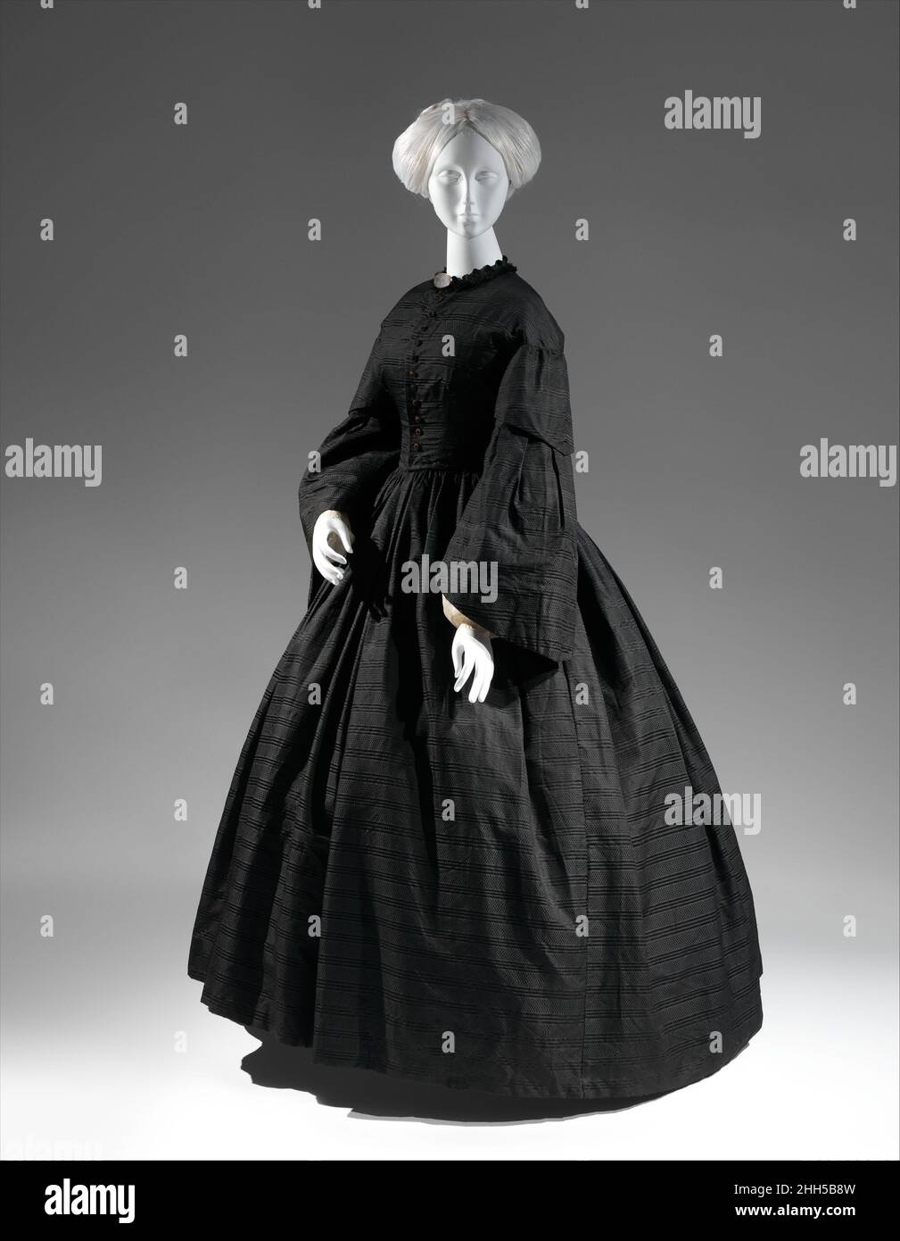 Mourning dress 185055 American By the late Middle Ages in Europe, black had connotations of mourning, though it could also suggest worldly elegance and luxury, in part due to the costliness of Mourning dress 185055 American By the late Middle Ages in Europe, black had connotations of mourning, though it could also suggest worldly elegance and luxury, in part due to the costliness of