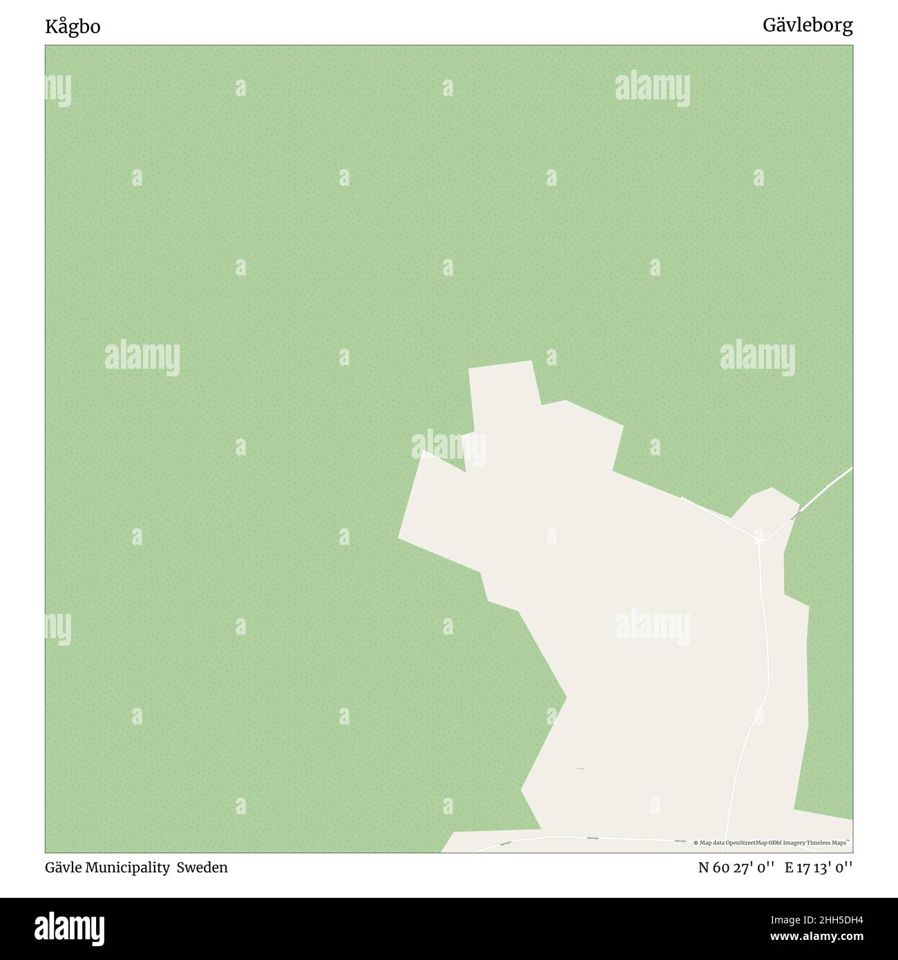 Kågbo, Gävle Municipality, Sweden, Gävleborg, N 60 27' 0'', E 17 13' 0'', map, Timeless Map published in 2021. Travelers, explorers and adventurers like Florence Nightingale, David Livingstone, Ernest Shackleton, Lewis and Clark and Sherlock Holmes relied on maps to plan travels to the world's most remote corners, Timeless Maps is mapping most locations on the globe, showing the achievement of great dreams. Stock Photo