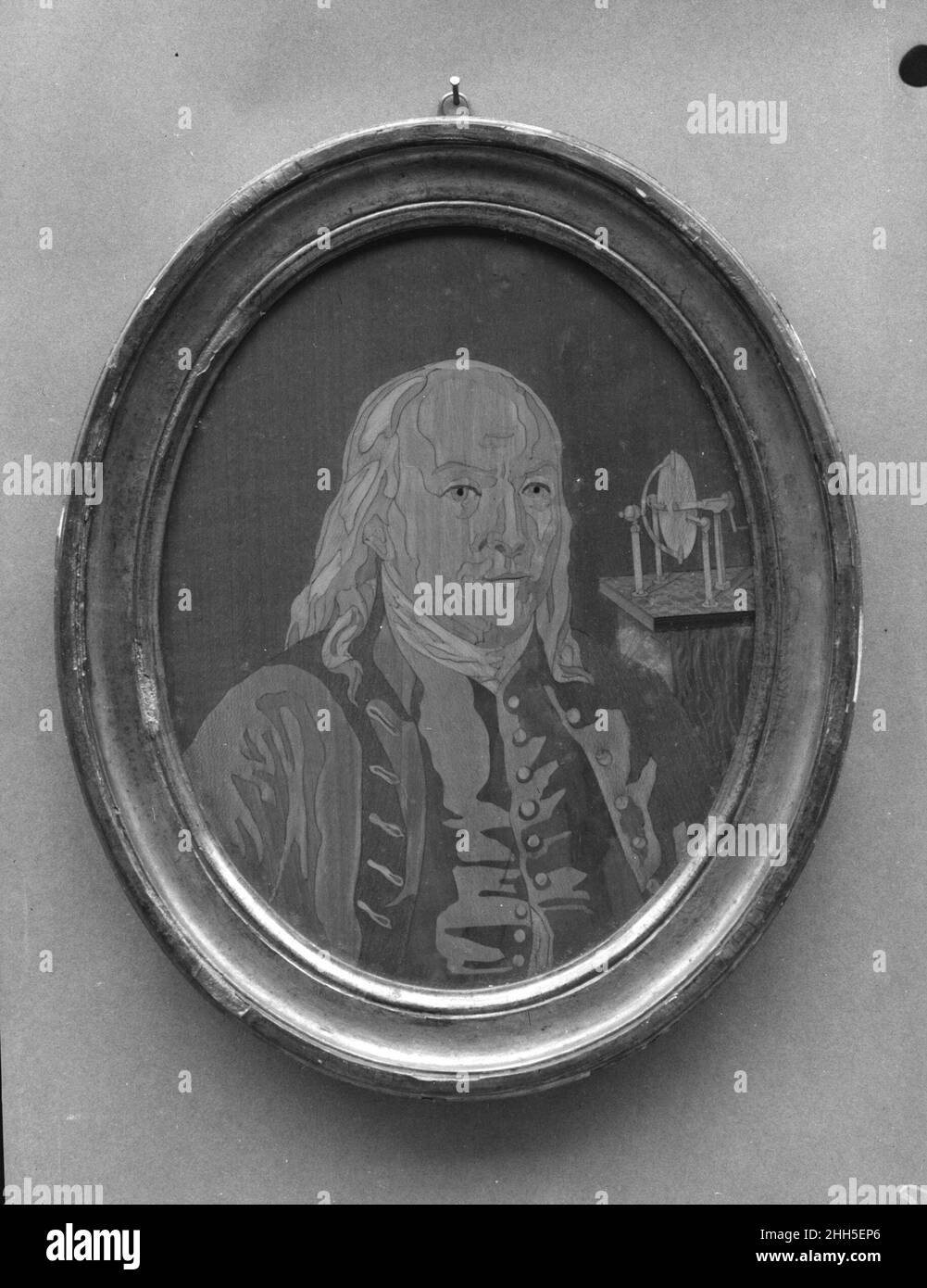 Portrait Panel of Benjamin Franklin ca. 1780. Portrait Panel of Benjamin Franklin. ca. 1780. Linden, holly, sycamore or harewood. Probably made in Germany Stock Photo