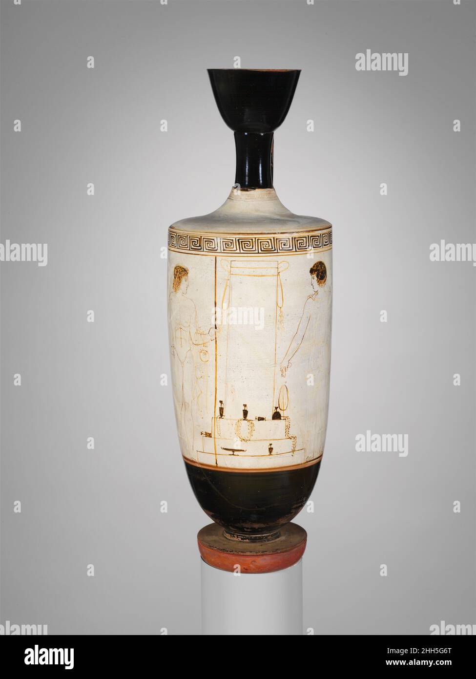 Terracotta lekythos (oil flask) ca. 440430 B.C. Attributed to the