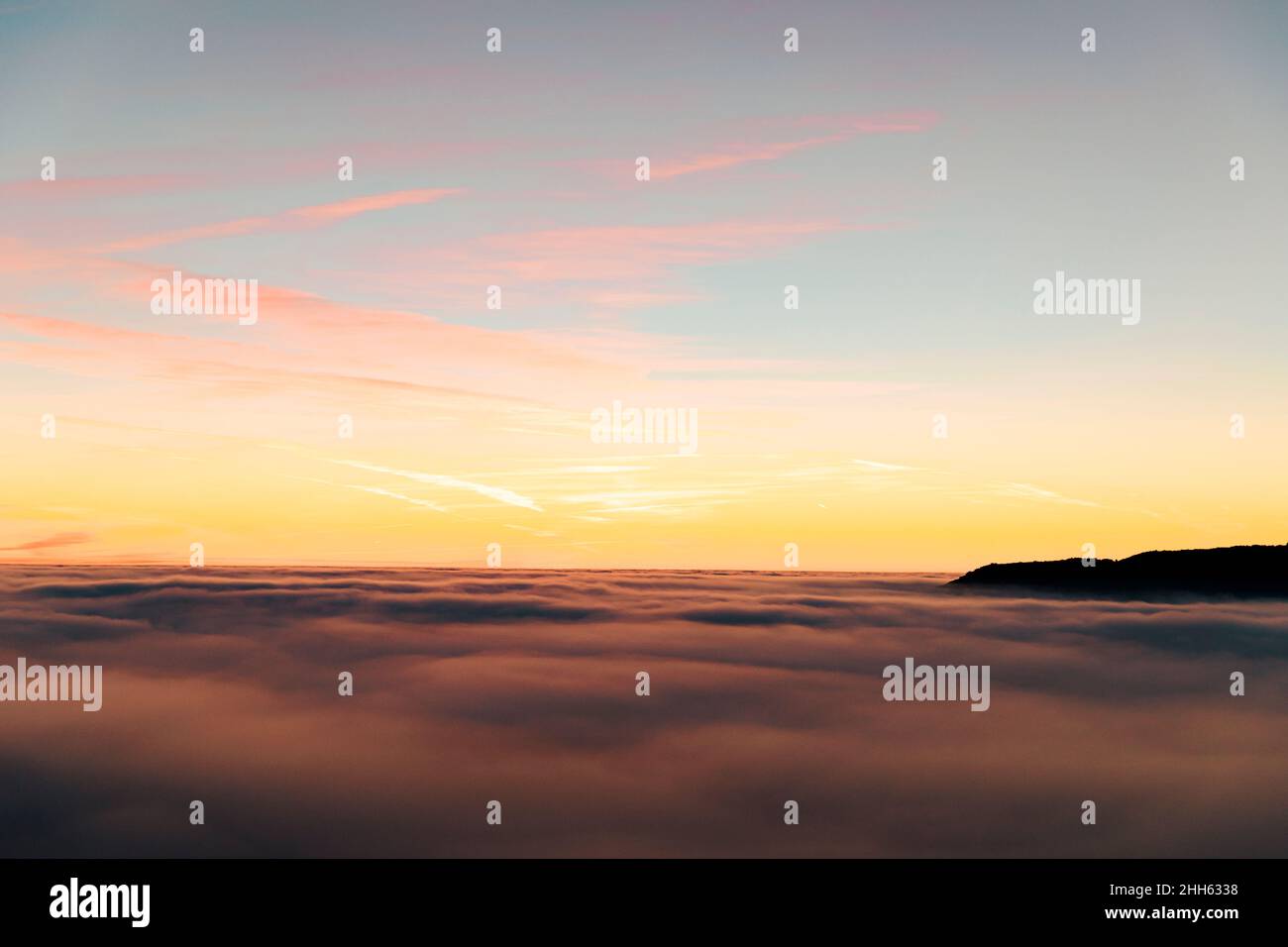 Scenic view of cloudscape at sunset Stock Photo