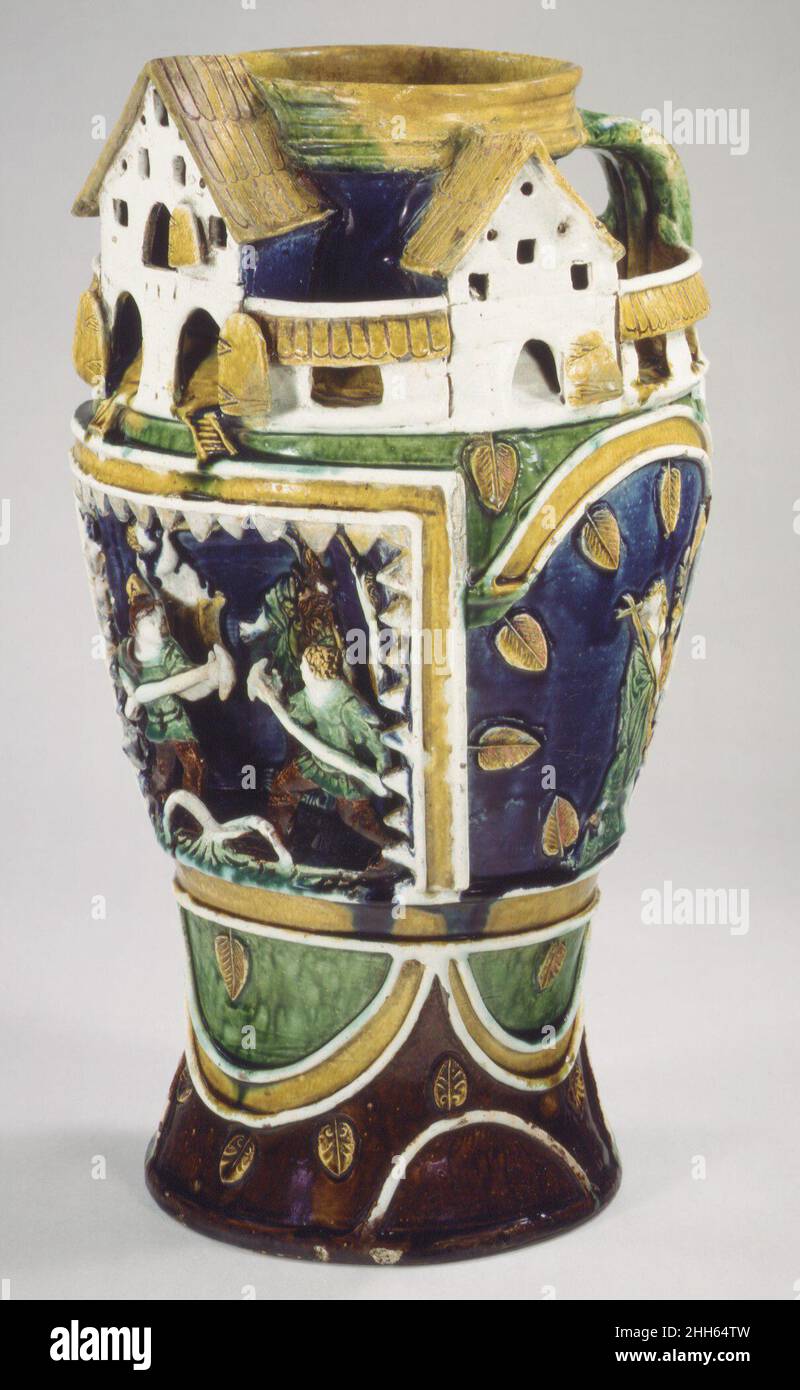 Jug ca. 1550 Workshop of Paul Preuning. Jug. German, Nuremberg. ca. 1550. Lead-glazed earthenware. Ceramics-Pottery Stock Photo