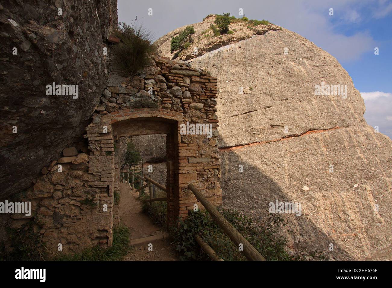 Hiking track over Ermita de Sant Joan at Santa Maria de Montserrat ...