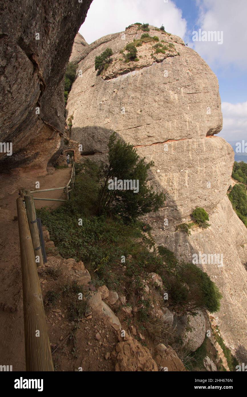 Hiking track over Ermita de Sant Joan at Santa Maria de Montserrat ...