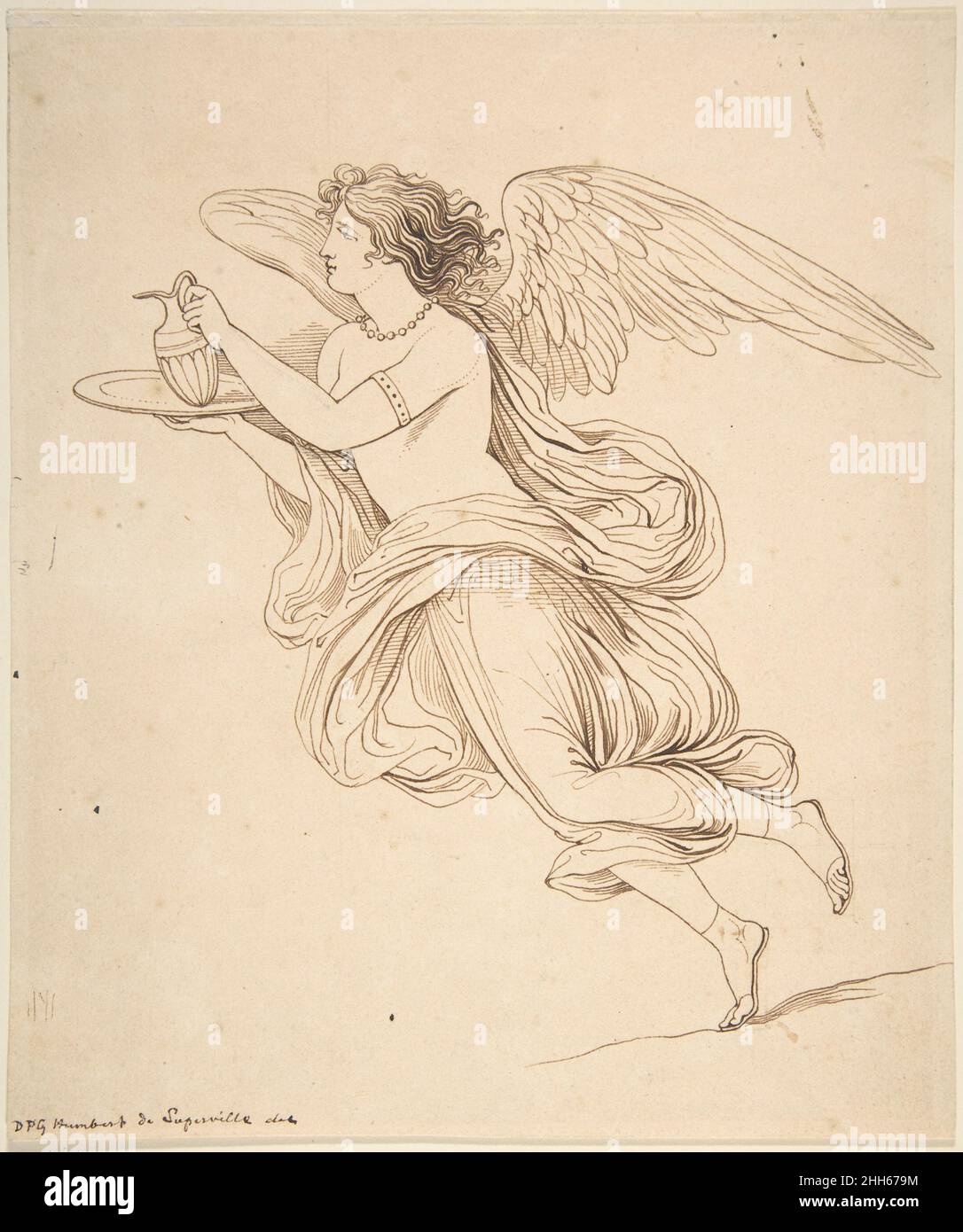 An Angel Holding a Carafe on a Plate n.d. David-Pierre Giottino Humbert de Superville Dutch. An Angel Holding a Carafe on a Plate  365800 Stock Photo