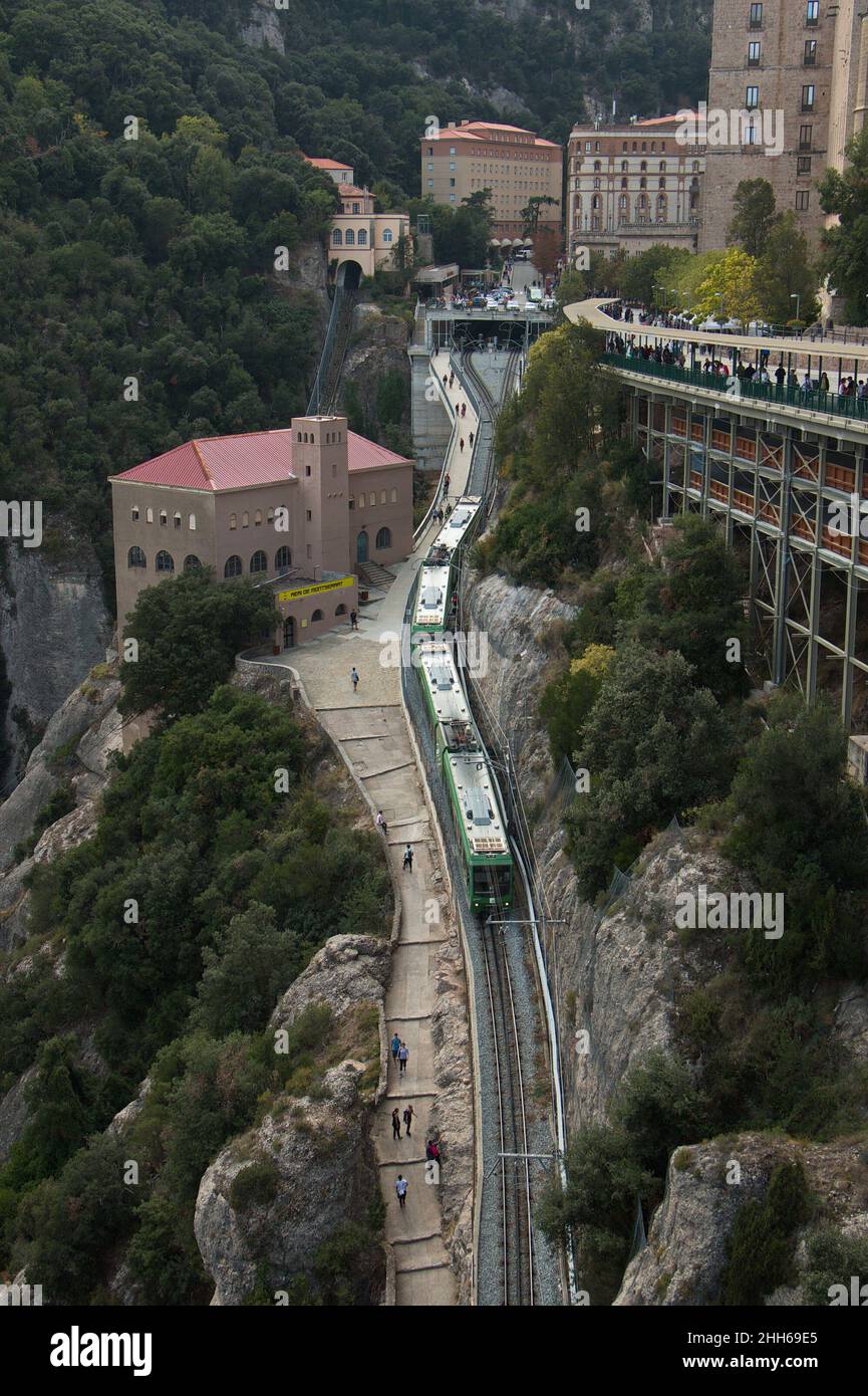Upper station of the cog railway from Monistrol de Montserrat to Santa