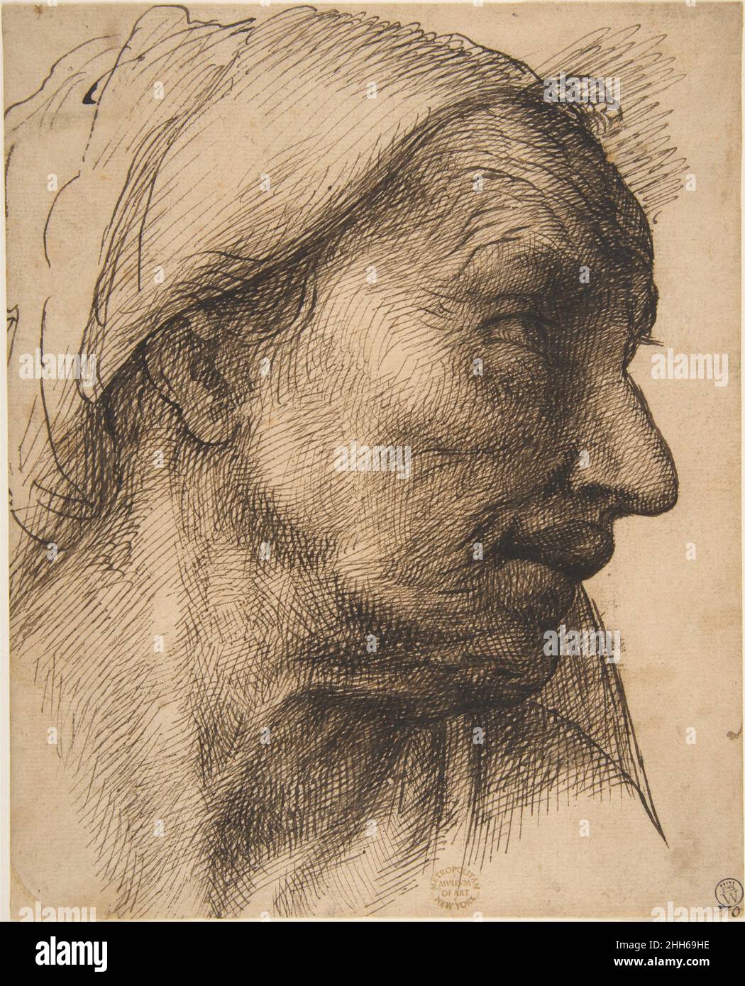 Head of an Old Woman 1485–1547 Sebastiano del Piombo (Sebastiano Luciani) Italian. Head of an Old Woman  341263 Stock Photo