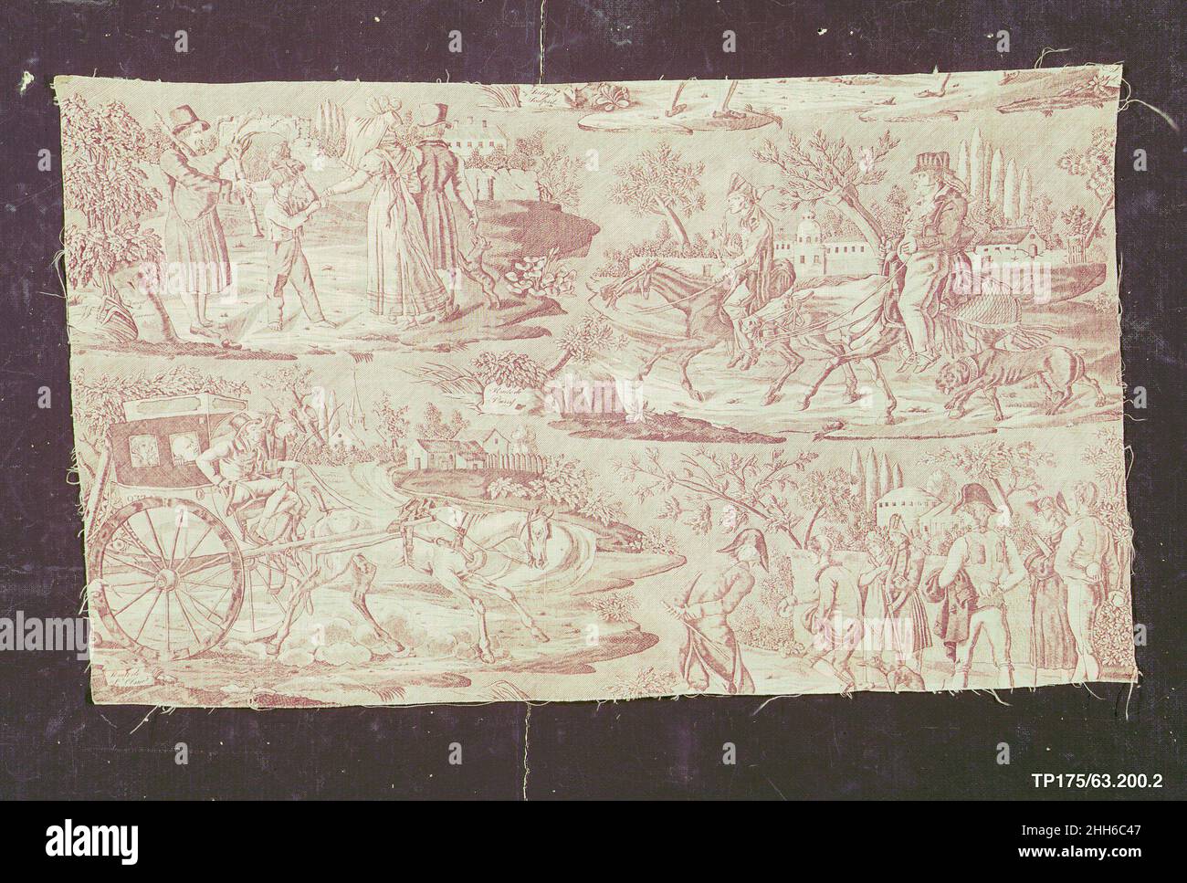 'La Route de Poissy' with other scenes ca. 1820 Ferdinand Favre et Cie. 'La Route de Poissy' with other scenes  228928 Stock Photo