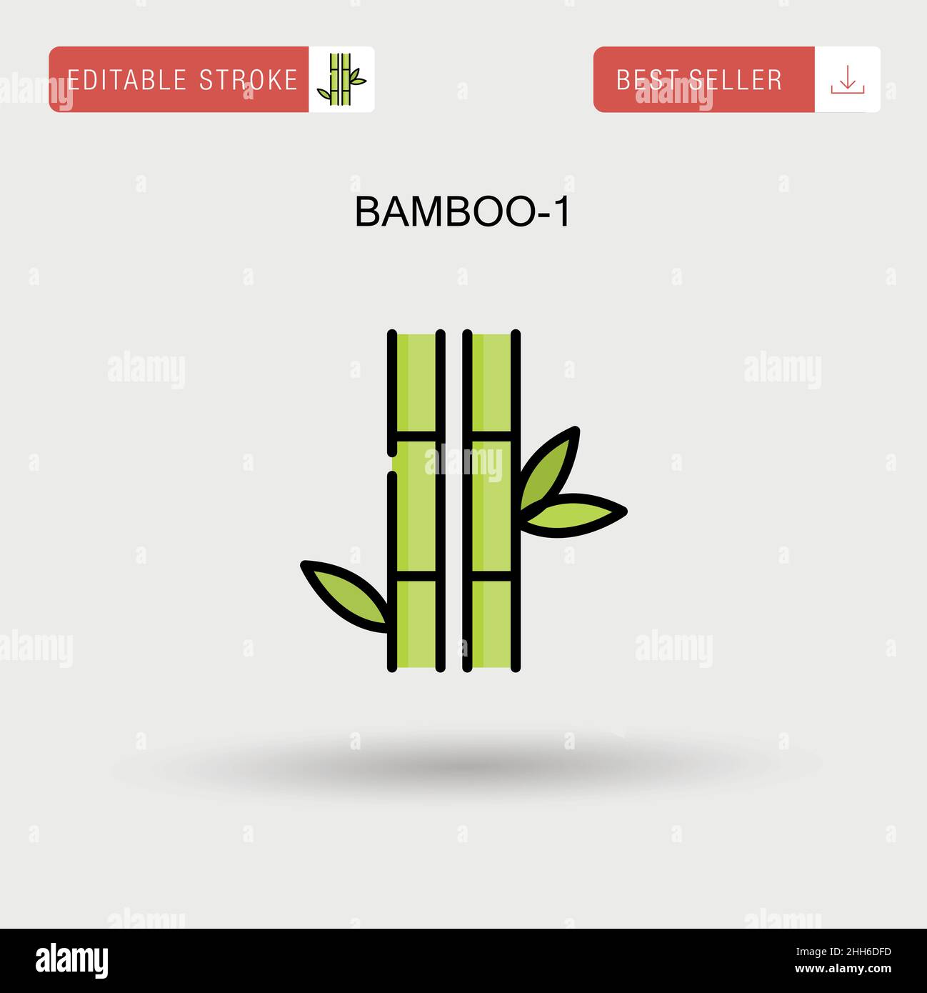 Bamboo-1 Simple vector icon. Stock Vector