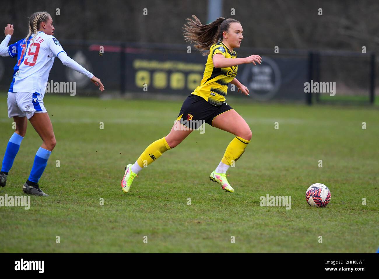 Kings Langley, UK. 23rd January, 2022. Kings Langley Teyah Goldie (23 Watford) during the FA womens Championship game between Watford and Blackburn Rovers - at The Orbital Fasteners Stadium - Kings Langley, England Kevin Hodgson /SPP Credit: SPP Sport Press Photo. /Alamy Live News Stock Photo