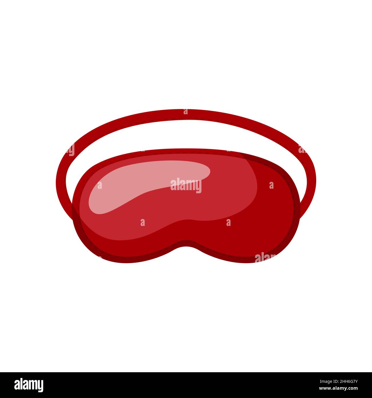 Sleep mask color red on white background. Face mask for sleeping human