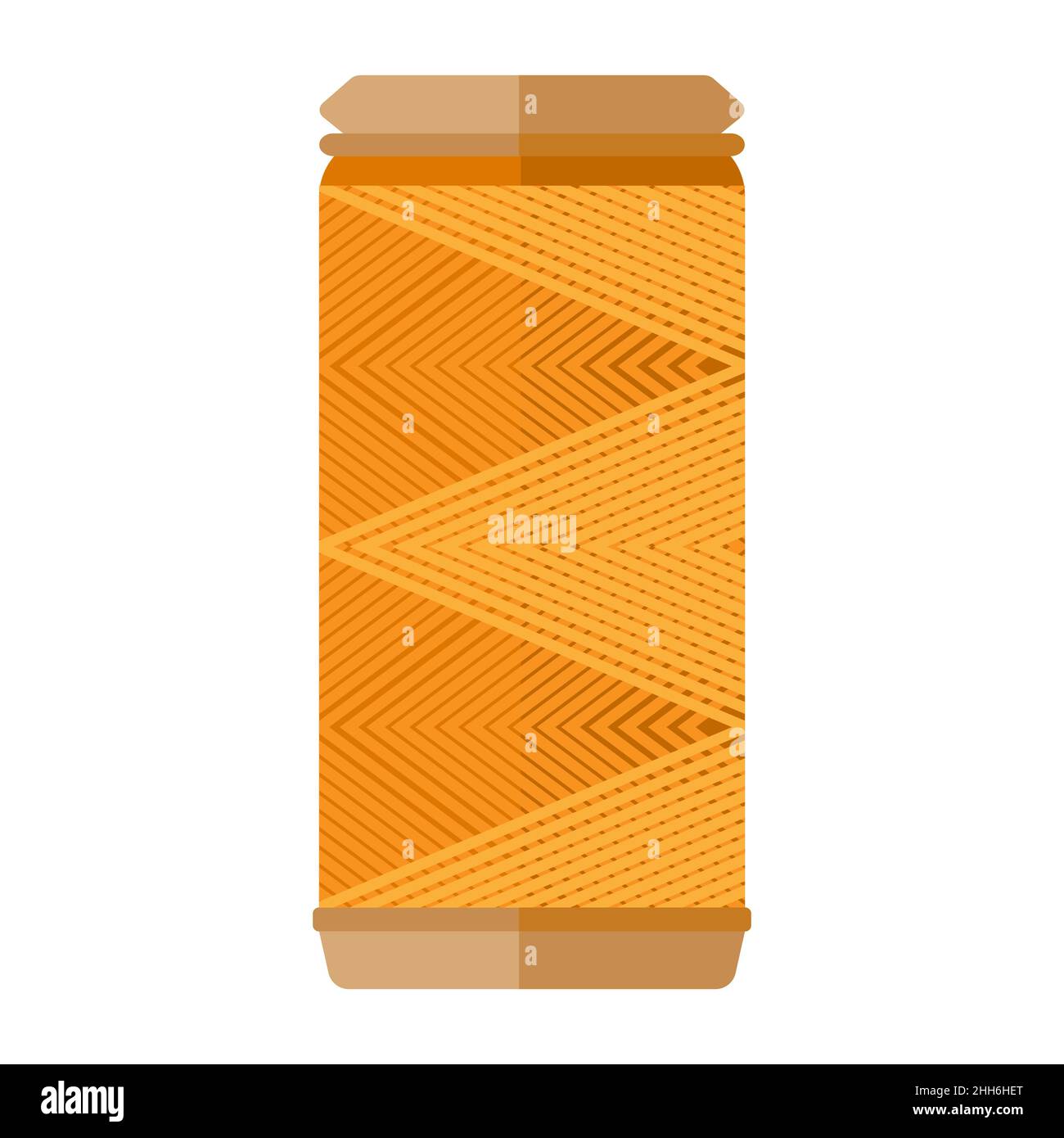 Spool threads color yellow isolated on white background. Bobbin for ...