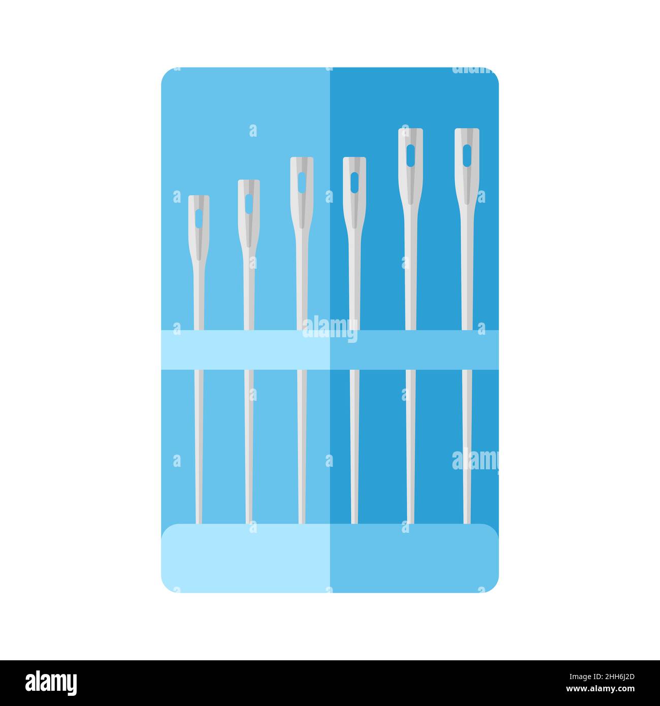 Kit needle for sewing isolated on white background. Needles for