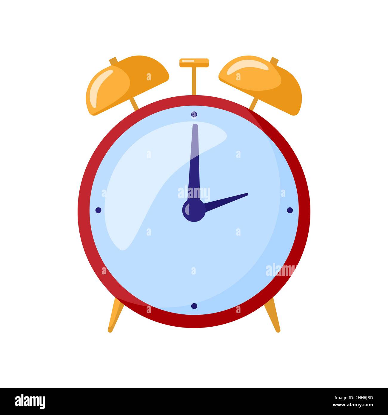 Clock alarm for sleep on white background. Elements bedtime and wake up for lifestyle in style
