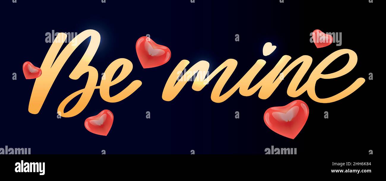Be mine Valentine's day template for banner design. Background Romantic ...