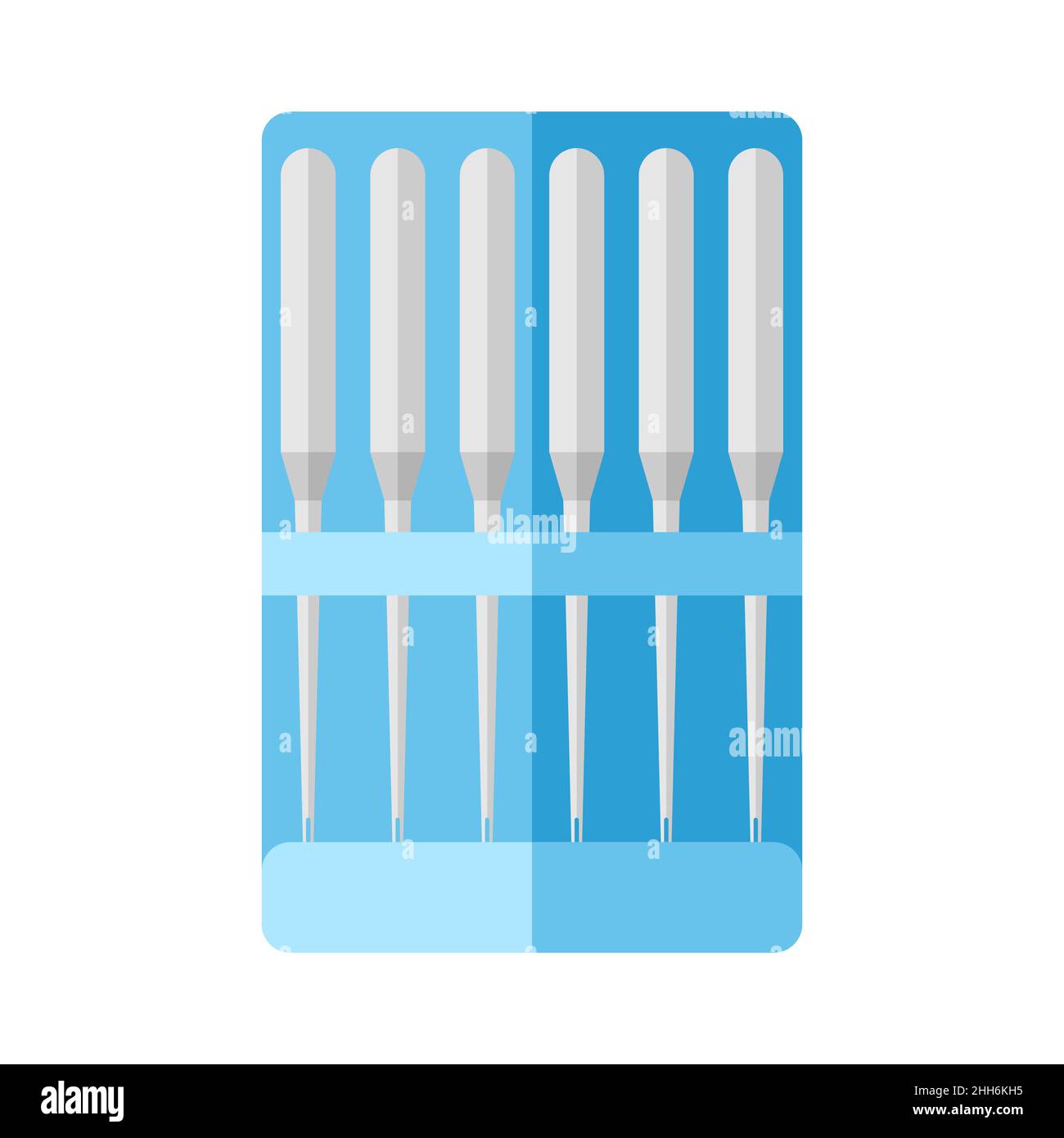 Kit needle for sewing isolated on white background. Needles for sew