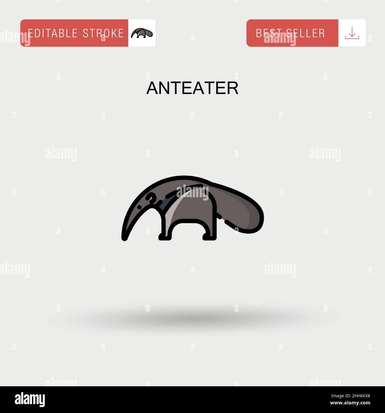 Anteater Simple vector icon. Stock Vector