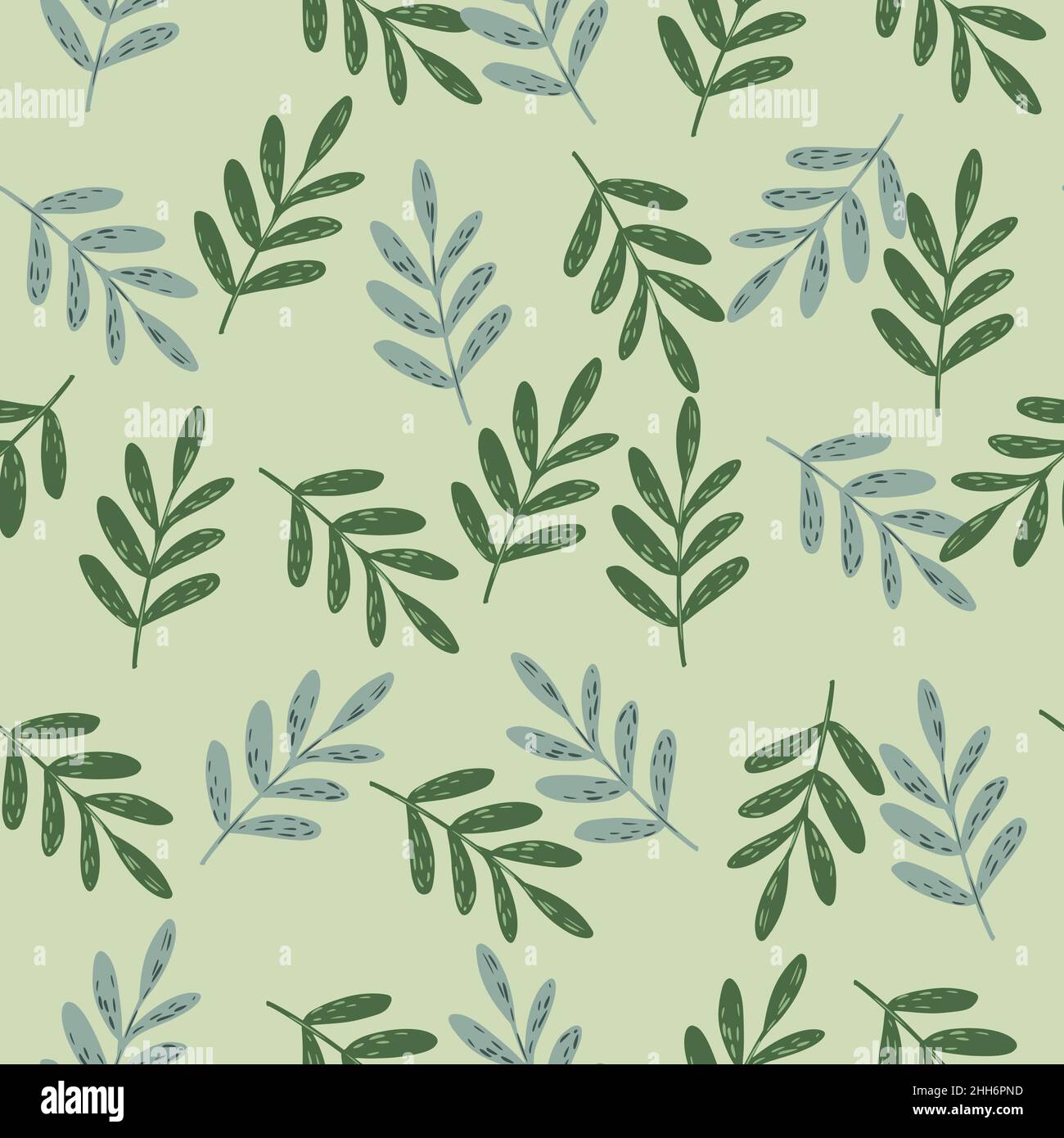 Seamless random pattern with leaf branches silhouettes. Foliage shapes ...
