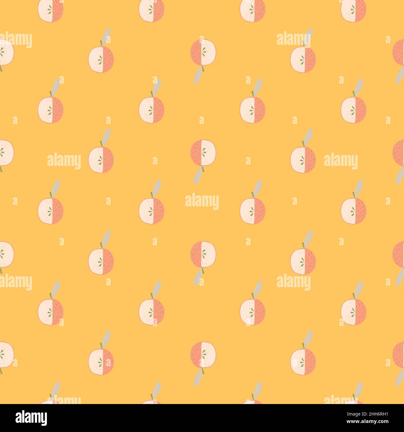 Little doodle apple silhouettes seamless pattern. Summer fruit pattern ...
