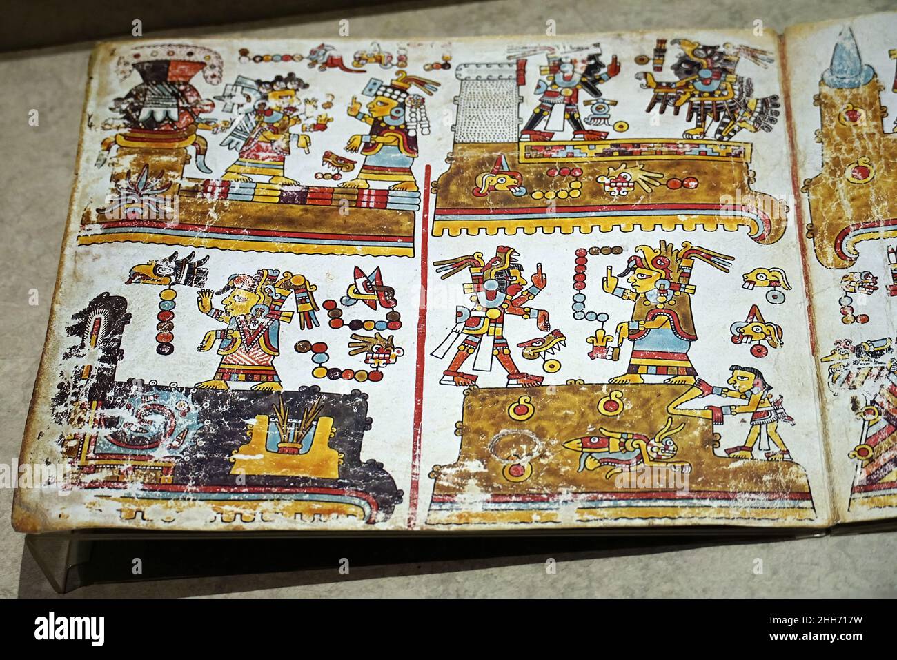 Codex Borbonicus is an Aztec codex, National Museum of Anthropology, Museo Nacional de Antropología, Mexico City, Ciudad de México, Mexico Stock Photo