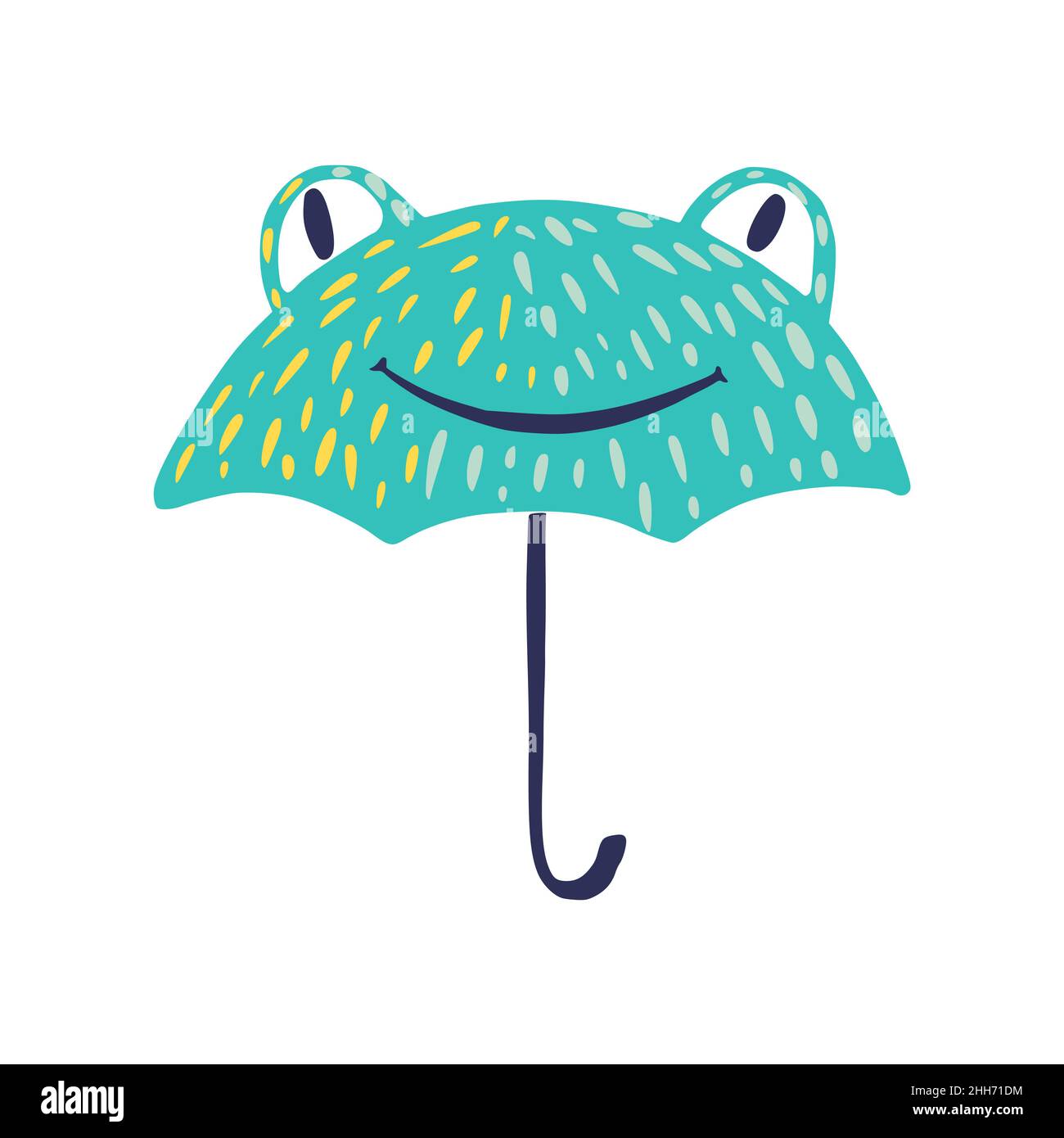 Umbrellas look like frog on white background. Abstract umbrella green ...
