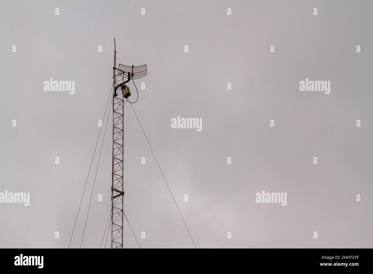 The wifi antenna soars into the sky to pick up the signal and