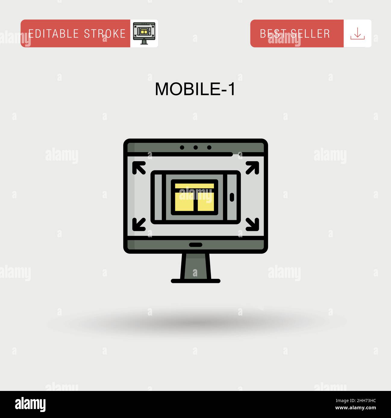 Mobile-1 Simple vector icon Stock Vector Image & Art - Alamy