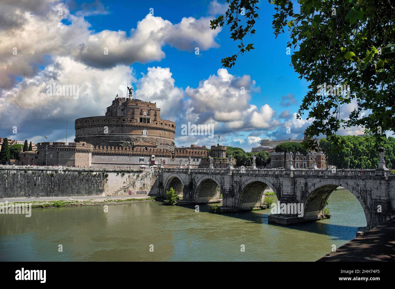 Castel Sant Angelo or Mausoleum of Hadrian in Rome Italy, built in ...