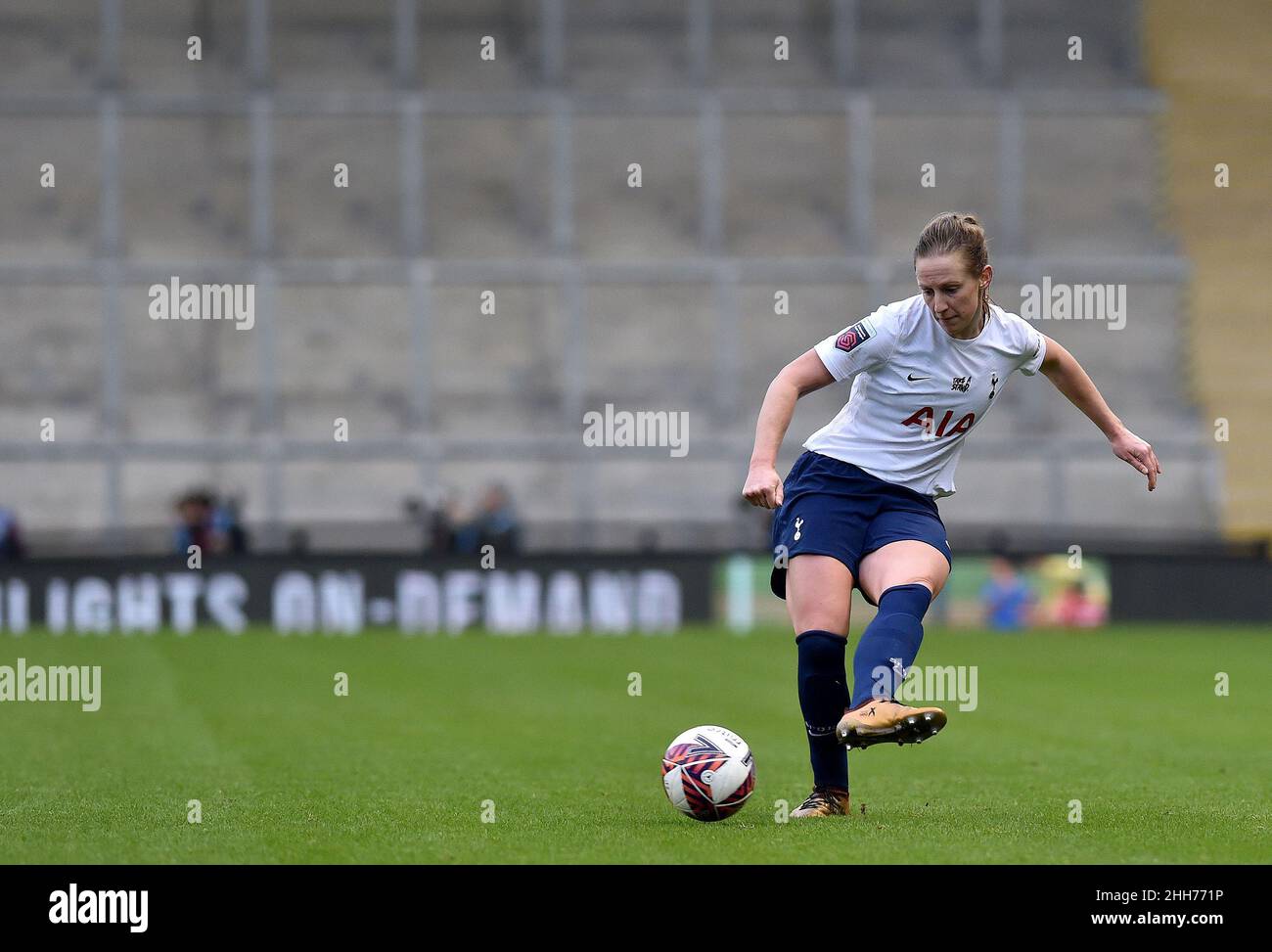 LEIGH, UK. JAN 23RD Stock action picture of Kerys Harrop of Tottenham Hotspur Football Club Women during the Barclays FA Women's Super League match between Manchester United and Tottenham Hotspur at Leigh Sports Stadium, Leigh on Sunday 23rd January 2022. (Credit: Eddie Garvey | MI News) Credit: MI News & Sport /Alamy Live News Stock Photo