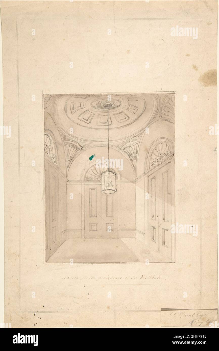 Design for a Vestibule for A. C. Grant, Priory Grove, Perspective 19th