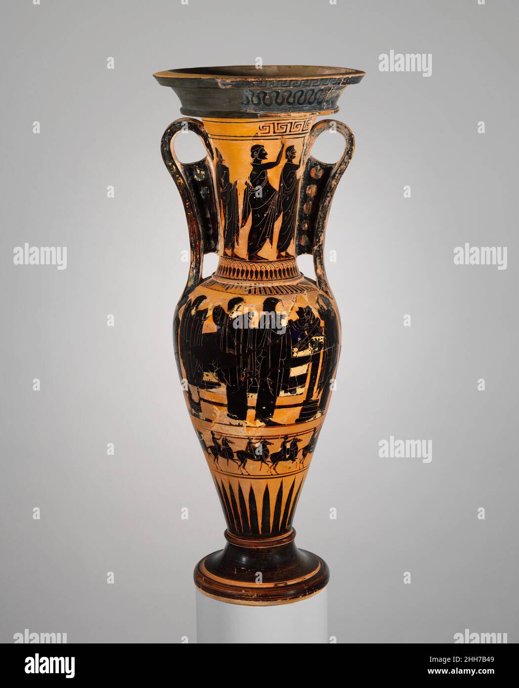 Terracotta loutrophoros (ceremonial vase for water) last quarter of 6th ...
