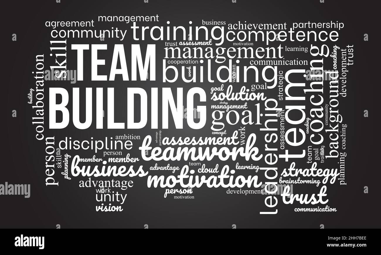 Team building word cloud template. Business concept vector background ...