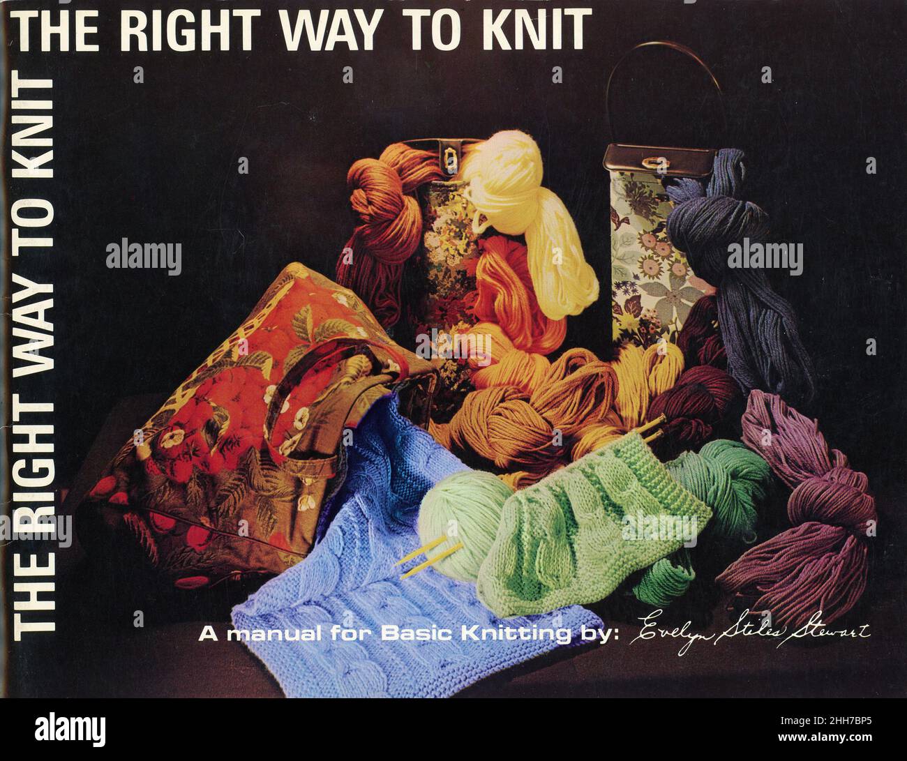 Vintage 'The Right Way to Knit' instruction book, USA  1967 Stock Photo