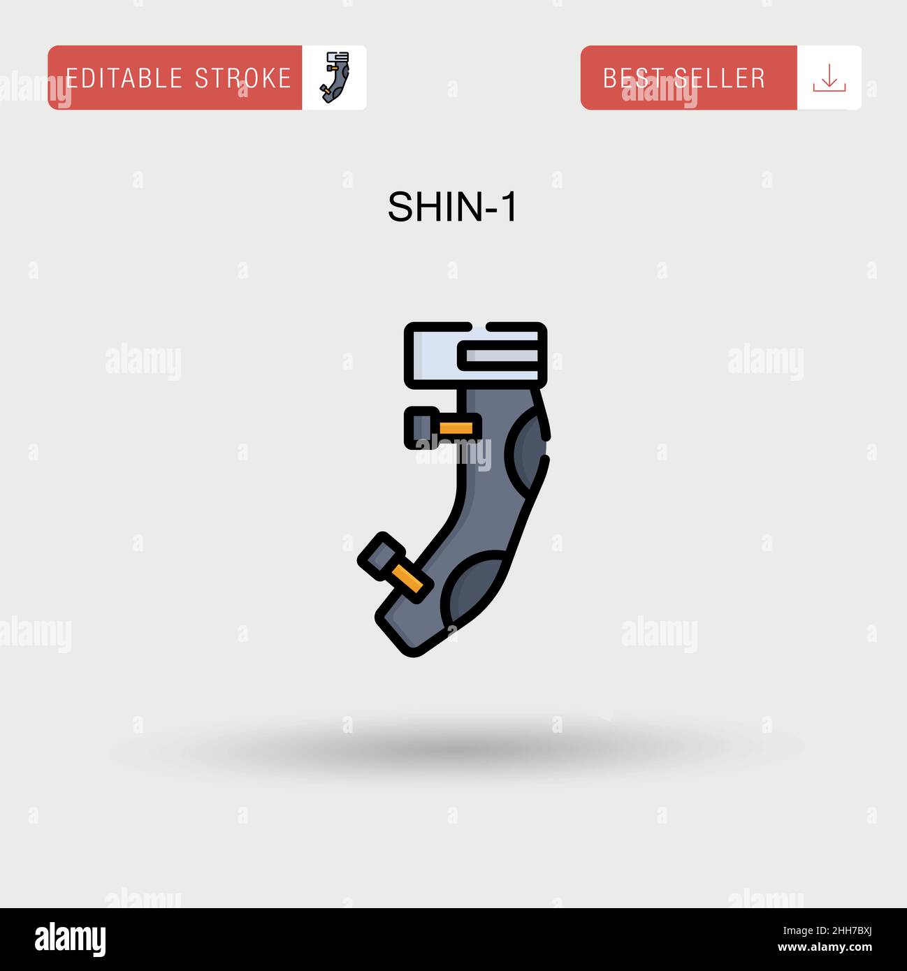 Shin-1 Simple vector icon. Stock Vector