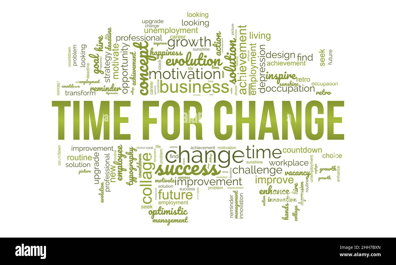 Time for change word cloud template. Business concept vector background. Stock Vector