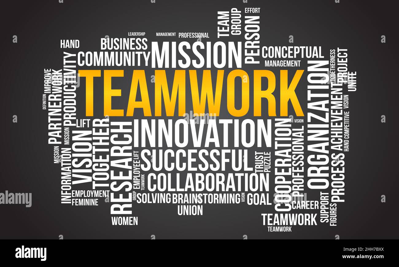 Teamwork word cloud template. Business concept vector background Stock ...