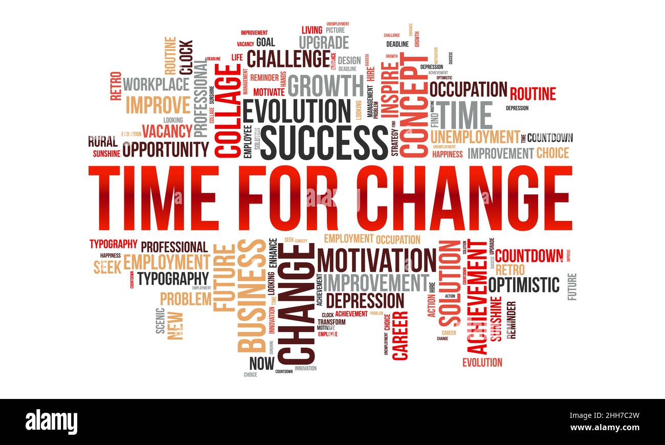 Time for change word cloud template. Business concept vector background. Stock Vector