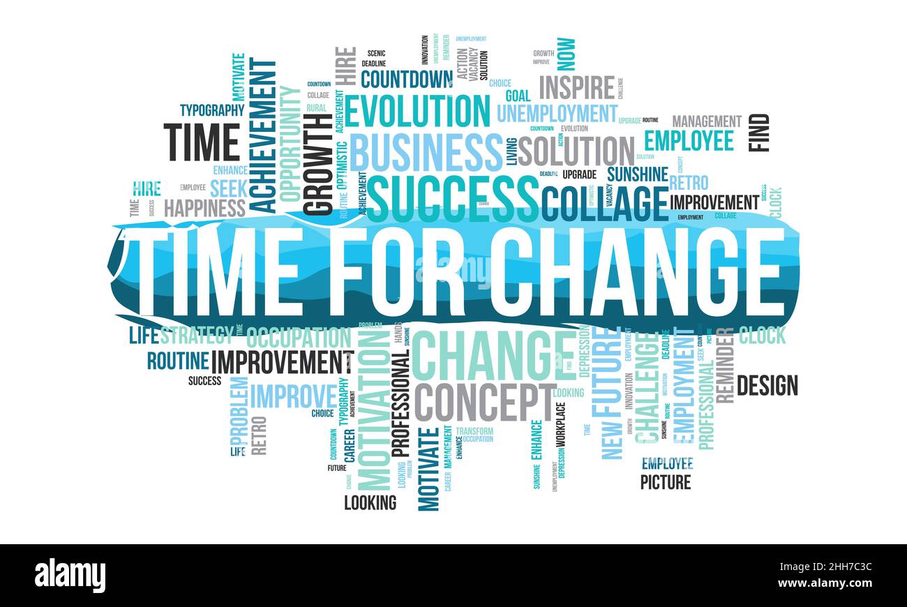 Time for change word cloud template. Business concept vector background. Stock Vector