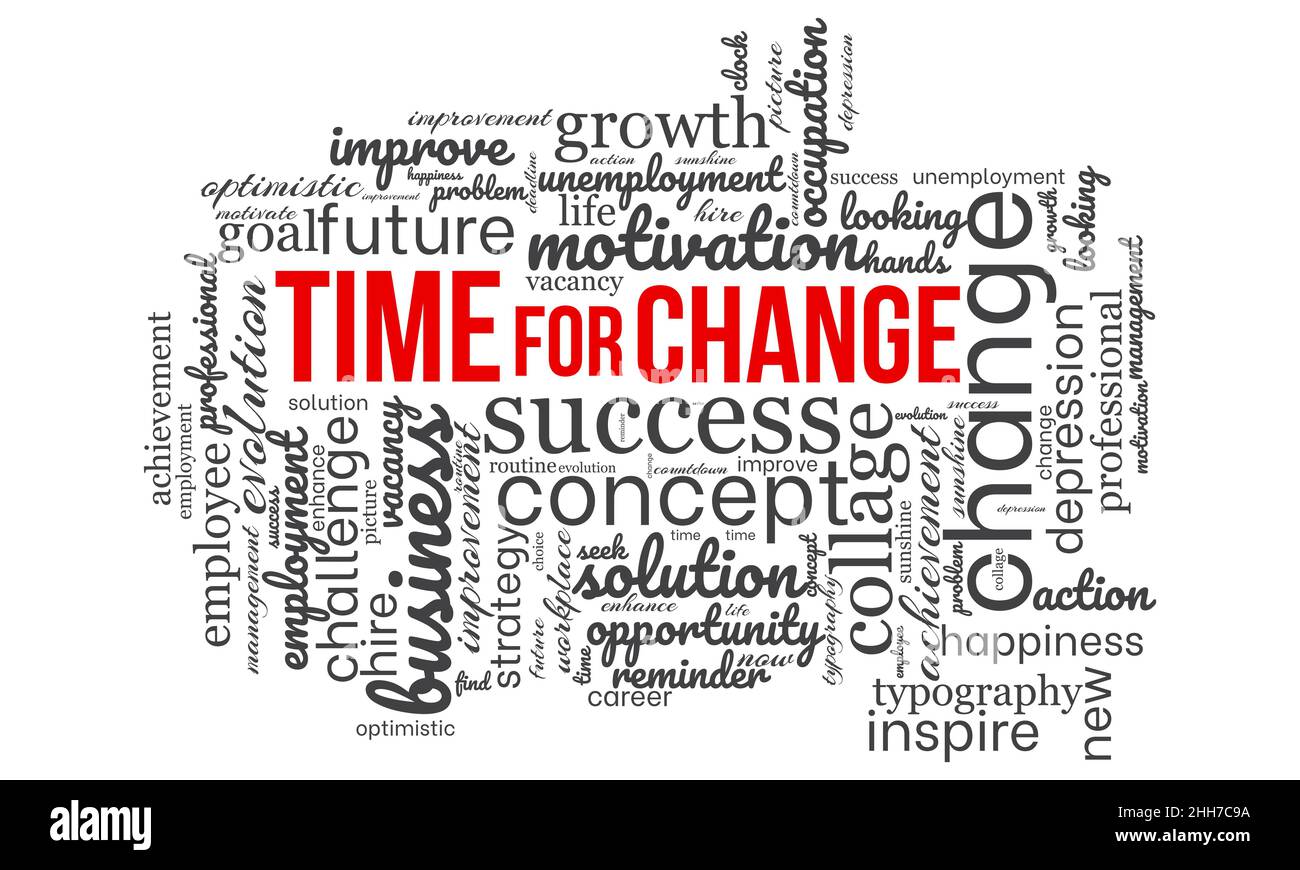 Time for change word cloud template. Business concept vector background. Stock Vector