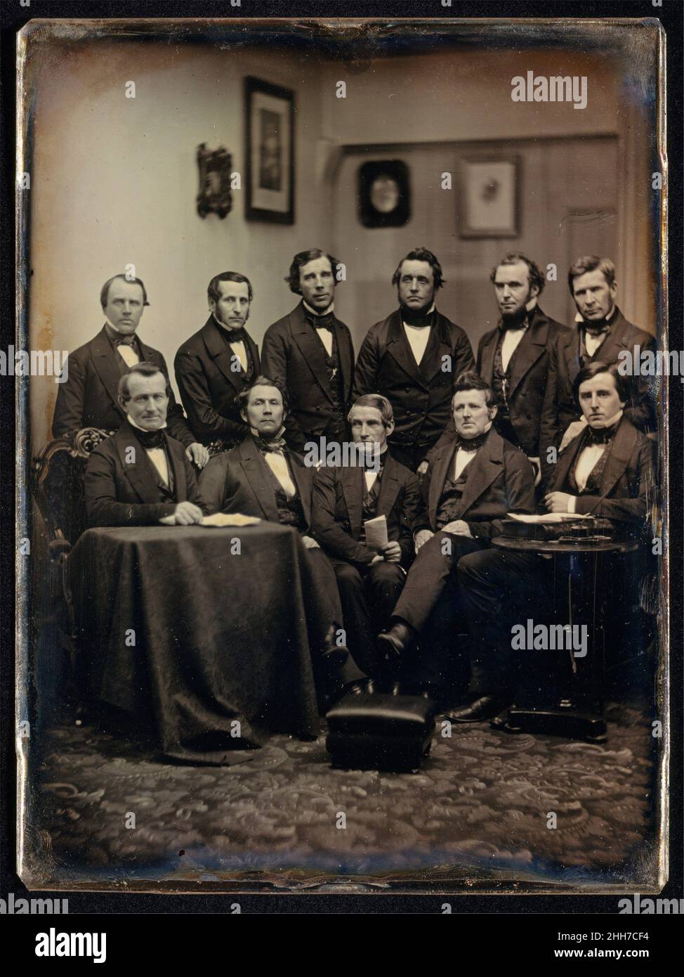 [Boston Lawyers or Clergymen (?)] ca. 1850 Southworth and Hawes American. [Boston Lawyers or Clergymen (?)]. Albert Sands Southworth (American, West Fairlee, Vermont 1811–1894 Charlestown, Massachusetts). ca. 1850. Daguerreotype. Photographs Stock Photo