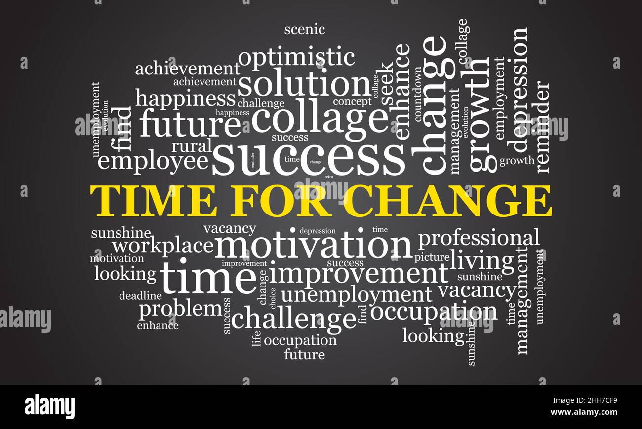 Time for change word cloud template. Business concept vector background. Stock Vector
