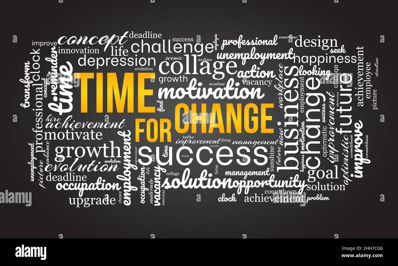 Time for change word cloud template. Business concept vector background. Stock Vector