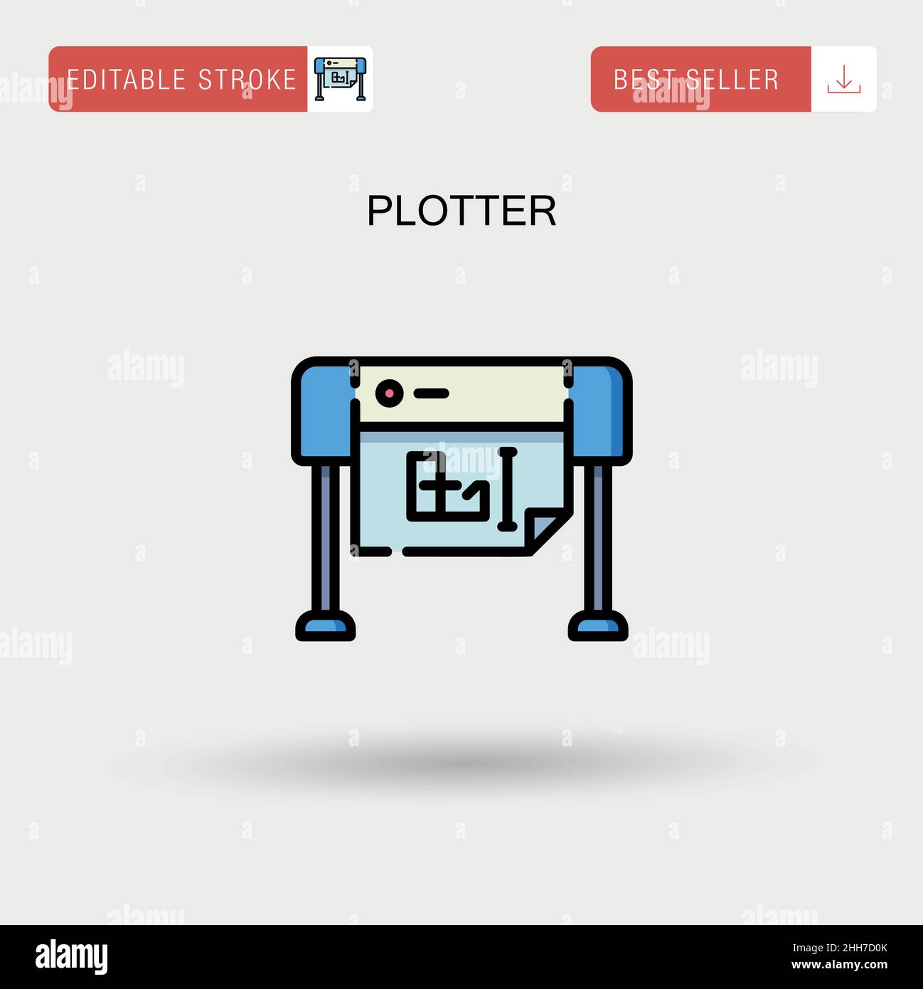 Plotter Simple vector icon. Stock Vector