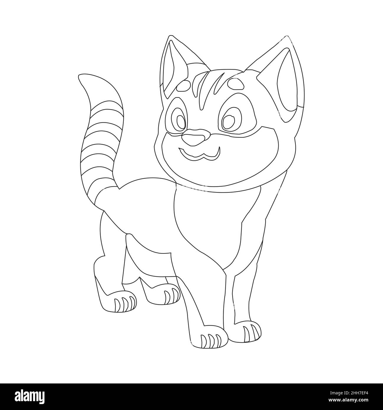 Coloring page outline of cute cat animal Coloring page cartoon vector illustration Stock Vector