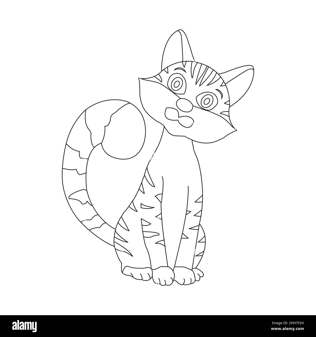 Coloring page outline of cute cat animal Coloring page cartoon vector illustration Stock Vector