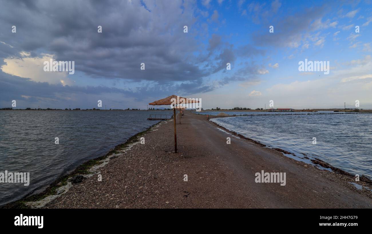 View of Mesologgi lagoon,Aitoloakarnania,Greece Stock Photo