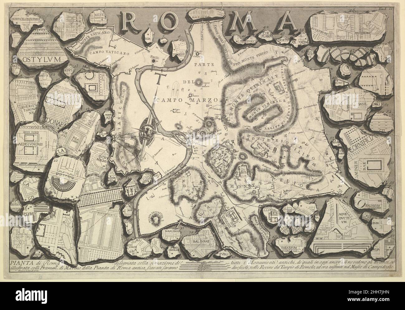 Plan of Rome..., from Le Antichità Romane (Roman Antiquities) ca. 1756 ...