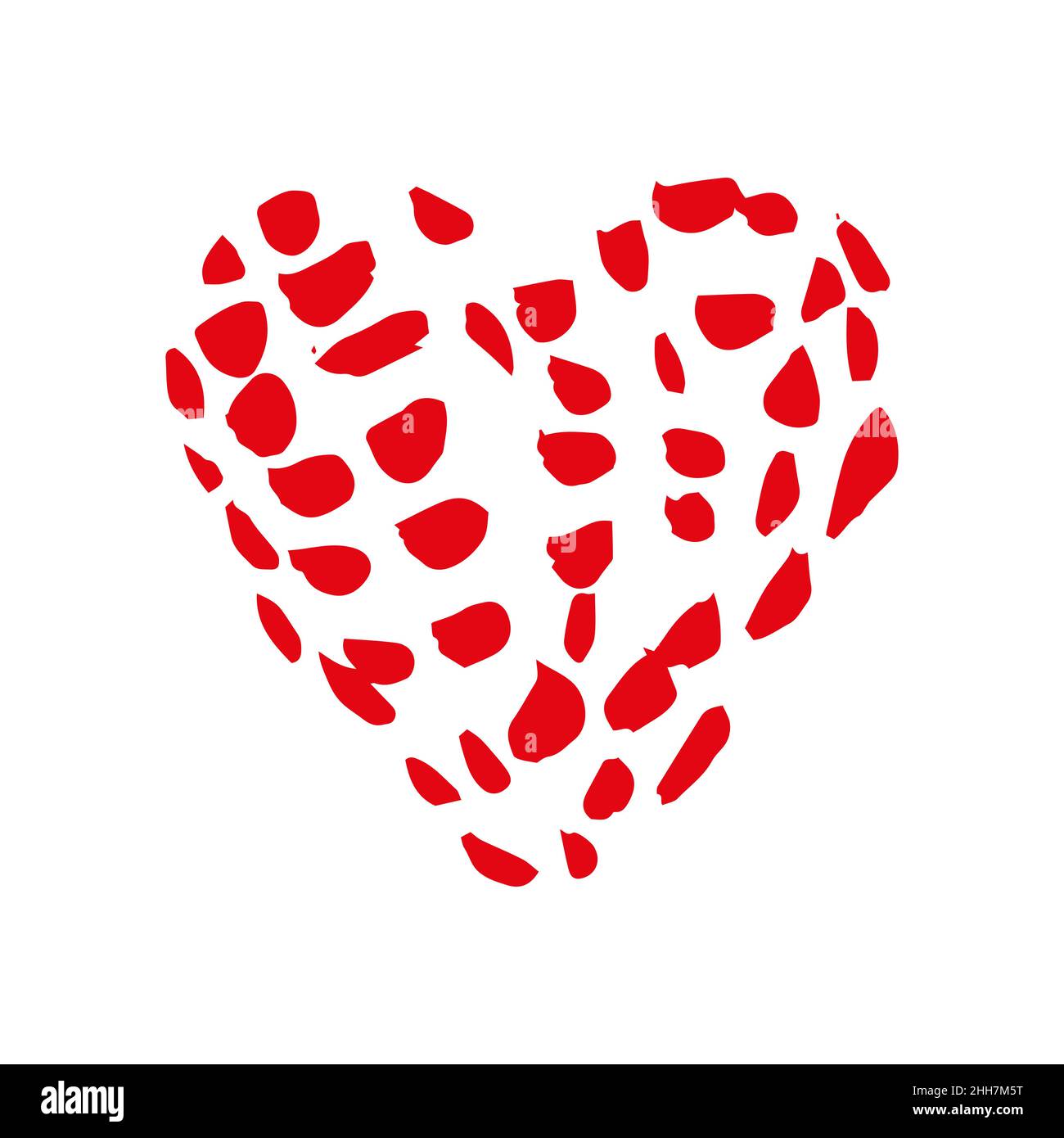 Heart hand drawn doodle, sketch red color, vector Stock Vector Image ...