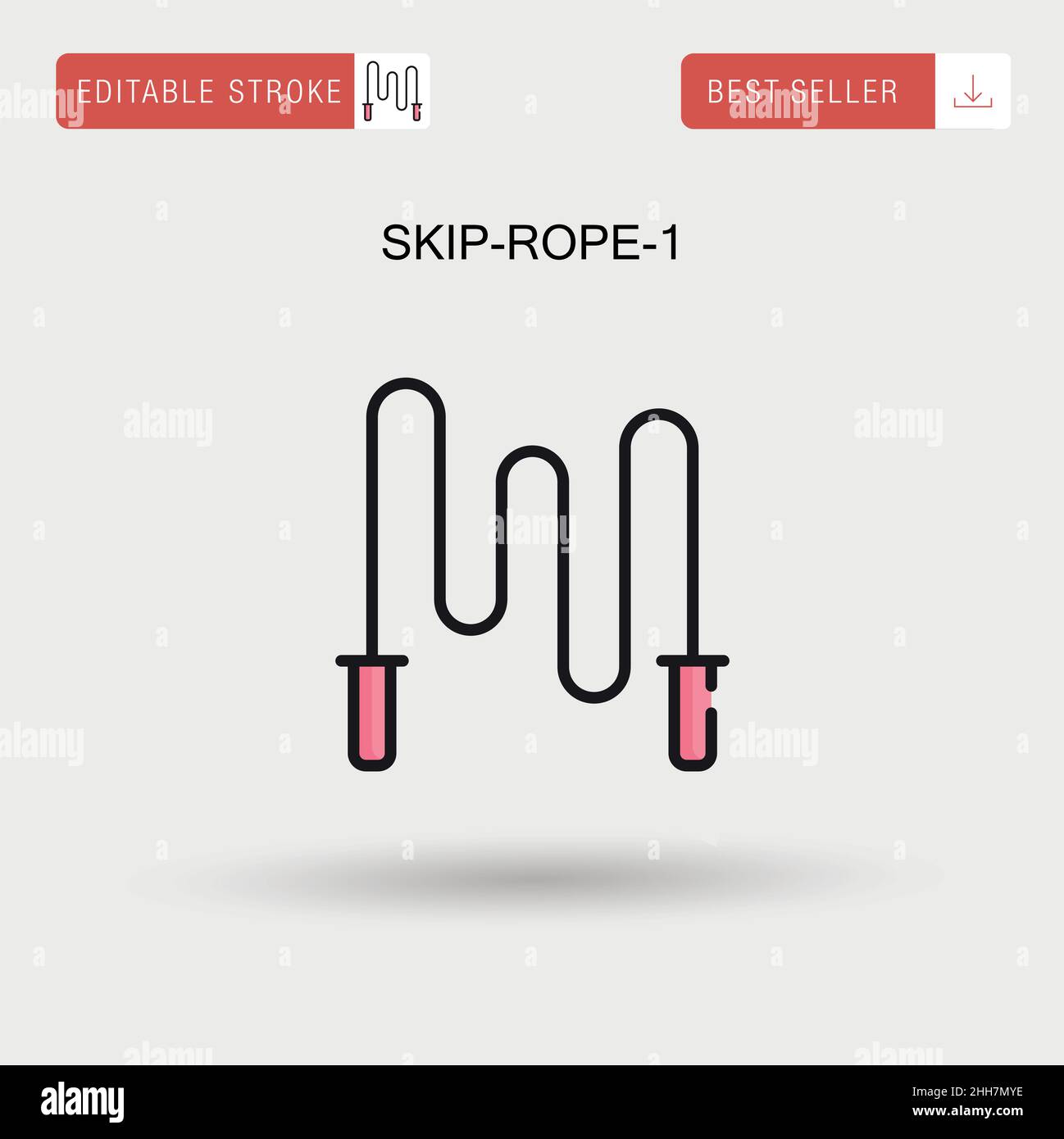 Skip-rope-1 Simple vector icon. Stock Vector