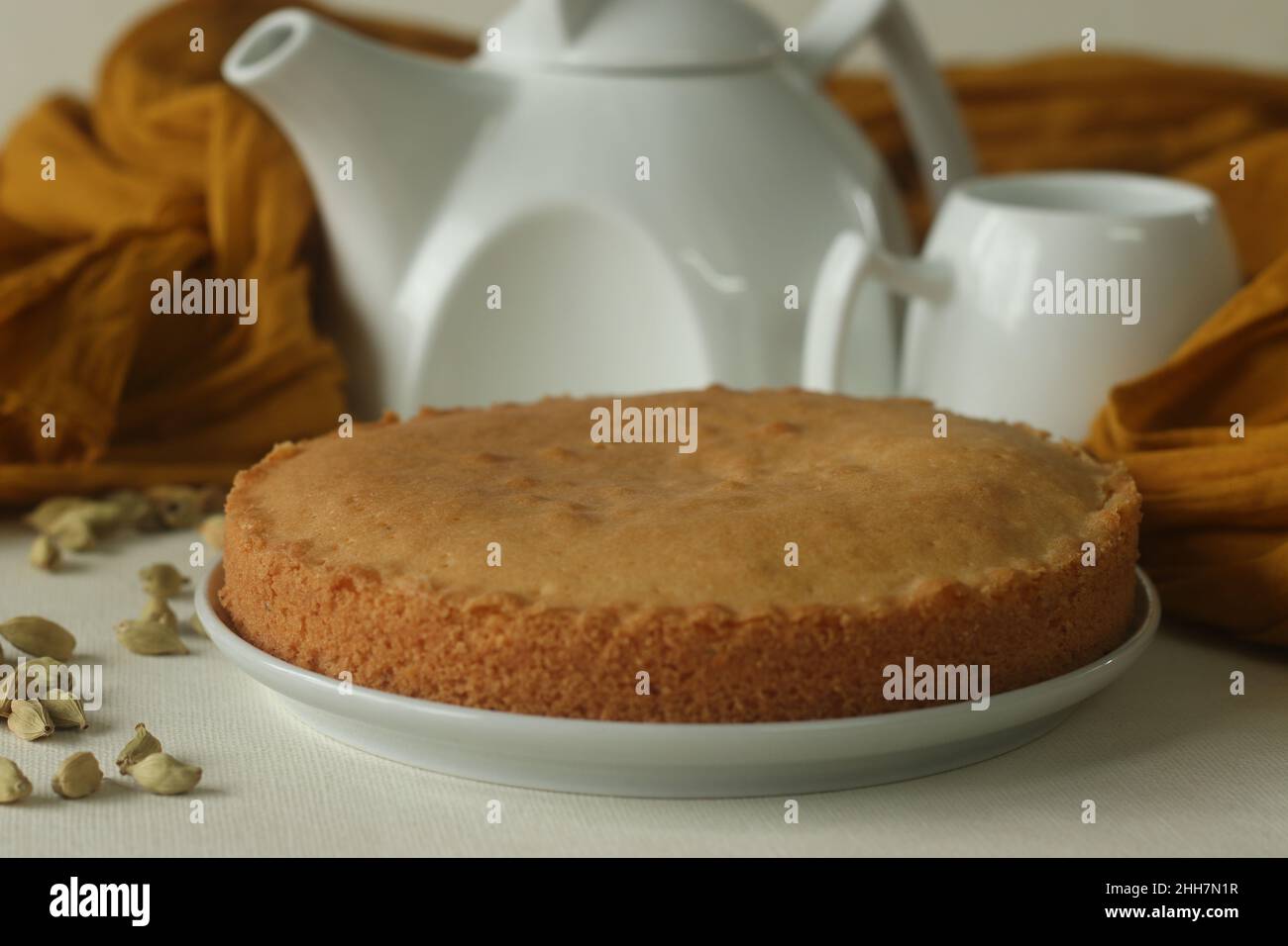 Ghee cake. A version of tea cake with ghee and flavoured with cardamom